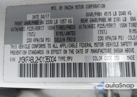 2017 Mazda Cx-5 Sport from USA, damaged, VIN JM3KFABL2H0135004